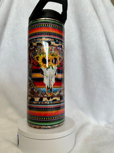 #233 Serape Bullskull 25 oz Duo Skinny Straight 2Lids