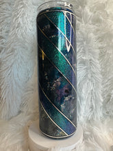 #260 Colorshift Ink & Glitter Barber Pole 30 oz Skinny Straight. W/Handle