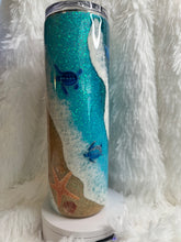 #248 Dimensional Beach  30 oz Skinny Straight. W/Handle