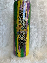#254 Mama Sunflower Leopard Drip 30 oz Skinny Straight.