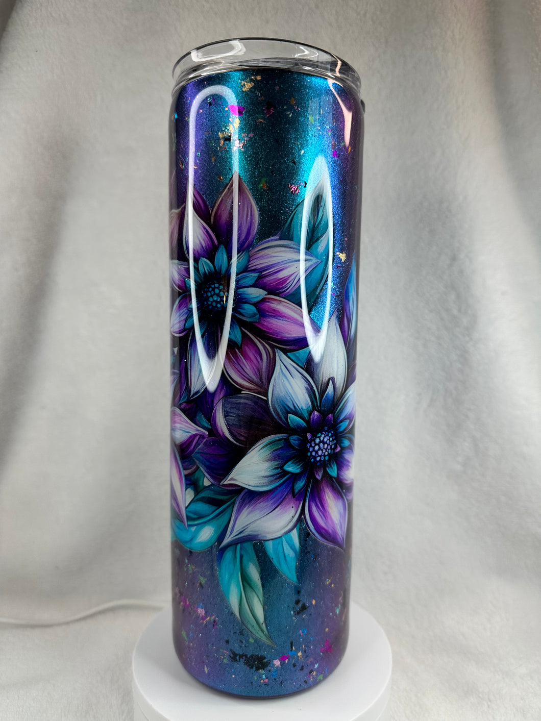 #174 Floral Colorshift 30 oz Skinny Straight