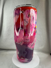 #221 Floral Dragonfly Marble Cloud, 24 oz Curved with Handle