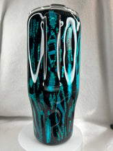 #220 Teal and Black Mash Up, 24 oz Curved with Handle