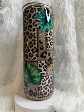 #241 - Tropical Cheetah Patchwork 20 oz skinny straight