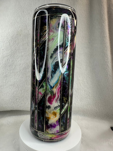 #216 Double Ink Swirl Tape Off, 20 oz Skinny Straight.