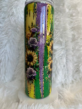 #254 Mama Sunflower Leopard Drip 30 oz Skinny Straight.
