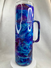 #212 Blurple Ink Swirl, 30 oz Skinny Straight with handle.
