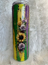 #254 Mama Sunflower Leopard Drip 30 oz Skinny Straight.