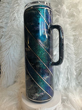 #260 Colorshift Ink & Glitter Barber Pole 30 oz Skinny Straight. W/Handle