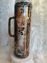 #259 Cheetah & Lace Scrapbook 30 oz Skinny Straight. W/Handle