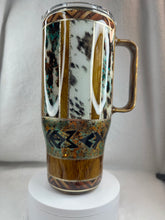 #219 Western Multi-media with Bullskull, 24 oz Curved with Handle