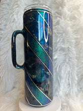 #260 Colorshift Ink & Glitter Barber Pole 30 oz Skinny Straight. W/Handle