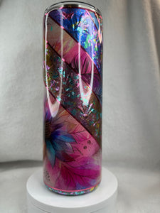 #215 Floral Mixed Media Mash Up, 20 oz Skinny Straight.