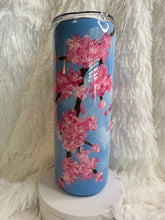 #239 - Hand Painted Cherry Blossoms 20 oz skinny straight