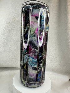 #216 Double Ink Swirl Tape Off, 20 oz Skinny Straight.