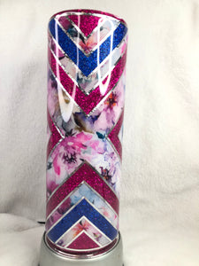 Floral Boujee X Pink & Blue -  20 oz skinny straight